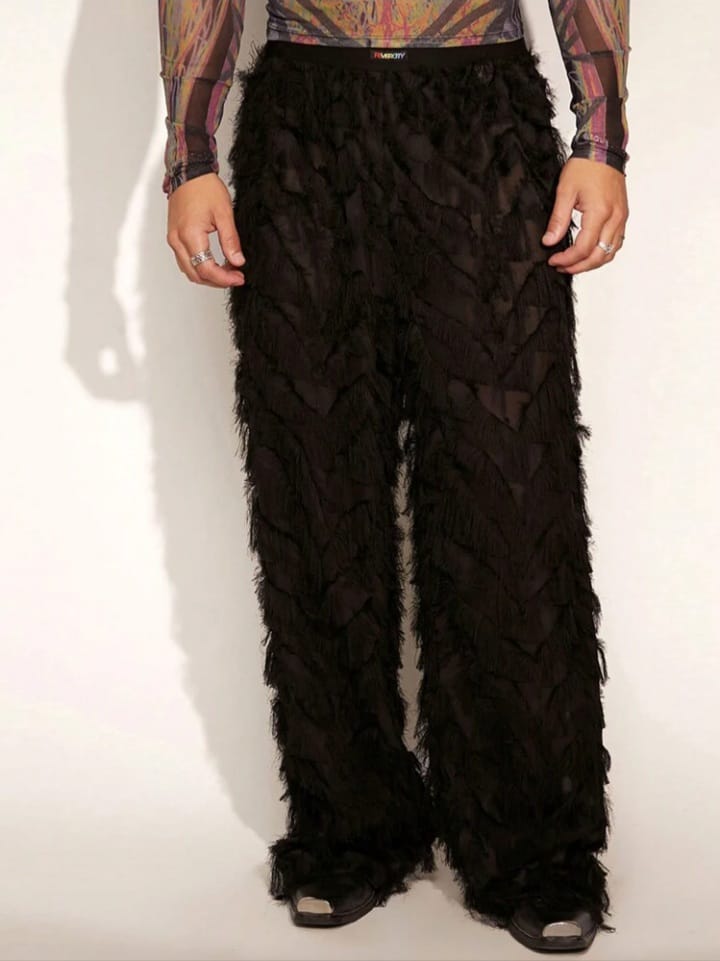 Men's Patchwork Fringe Straight Leg Lounge Pant